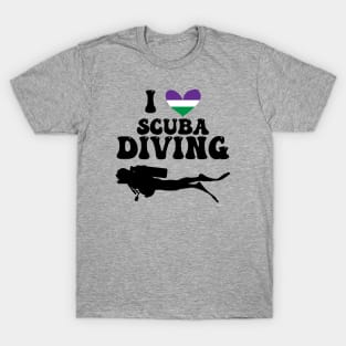 I Heart Scuba (Genderqueer Flag) T-Shirt